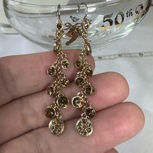 Sparkly and dainty goldtone rhinestone earrings